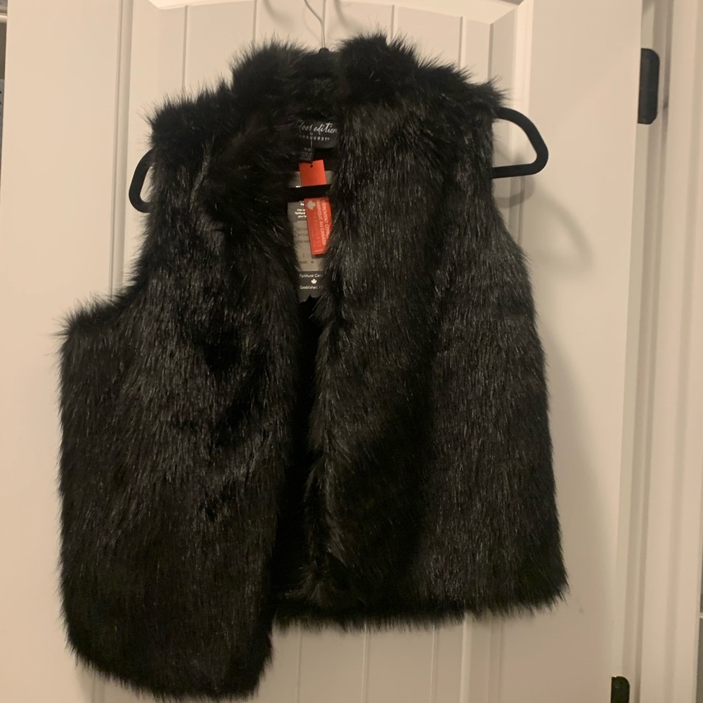 Black fur vest